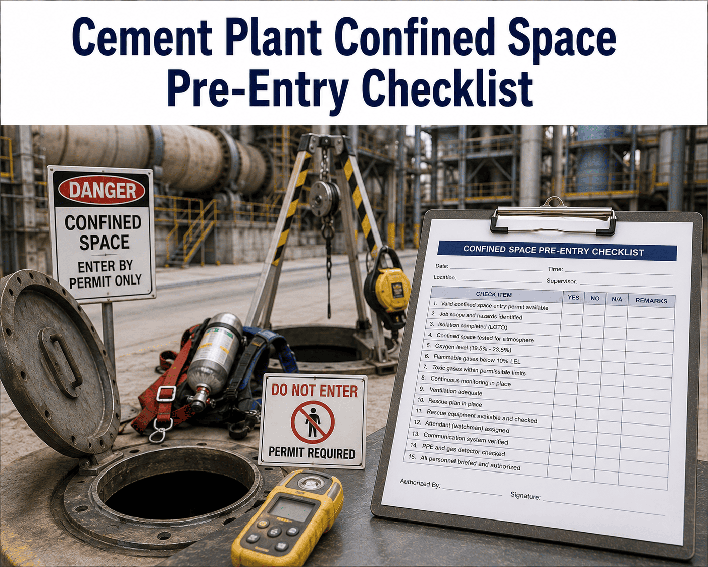 cement-plant-confined-space-pre-entry-checklist