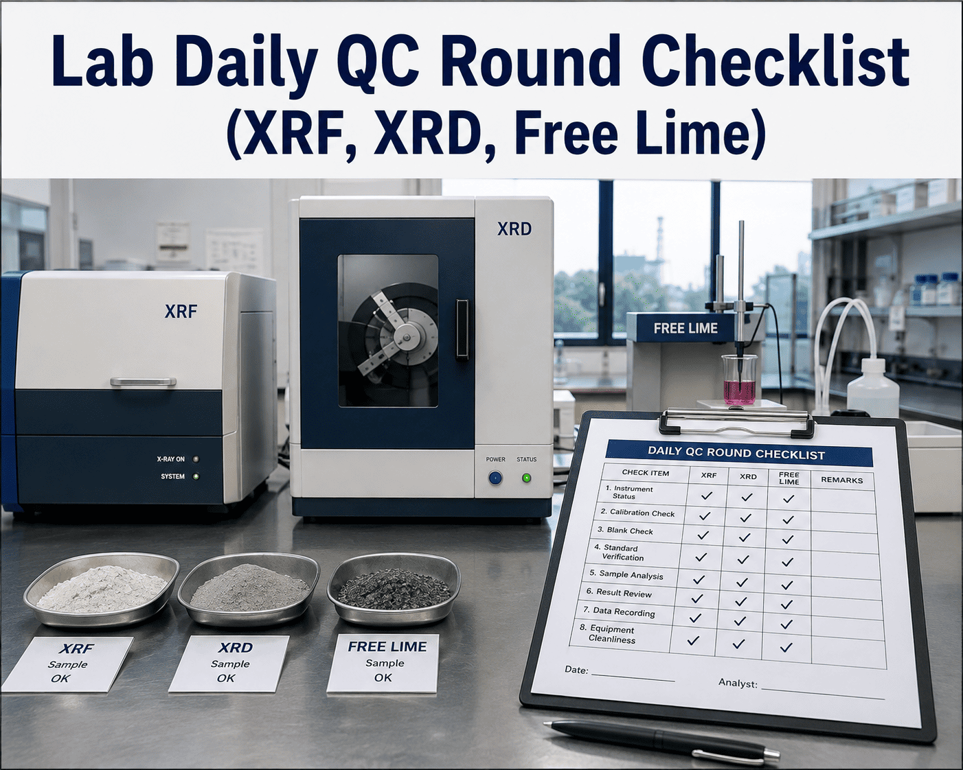 lab-daily-qc-round-checklist-xrf-xrd-free-lime-cement