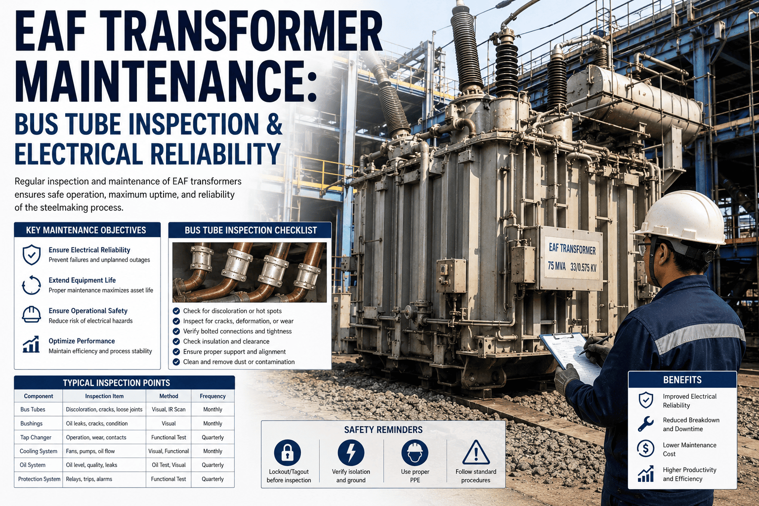 eaf-transformer-bus-tube-maintenance