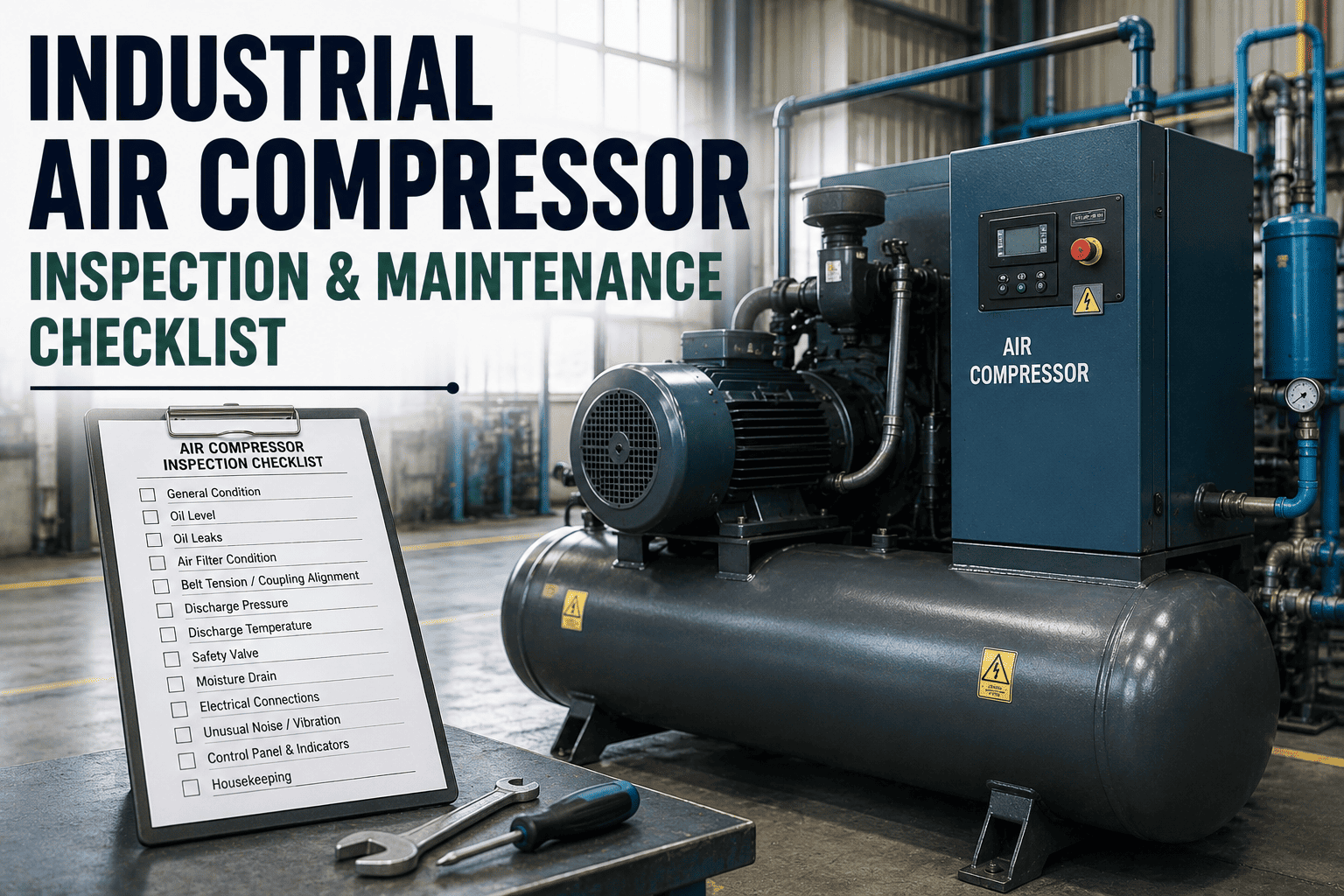 industrial-air-compressor-inspection-maintenance-checklist
