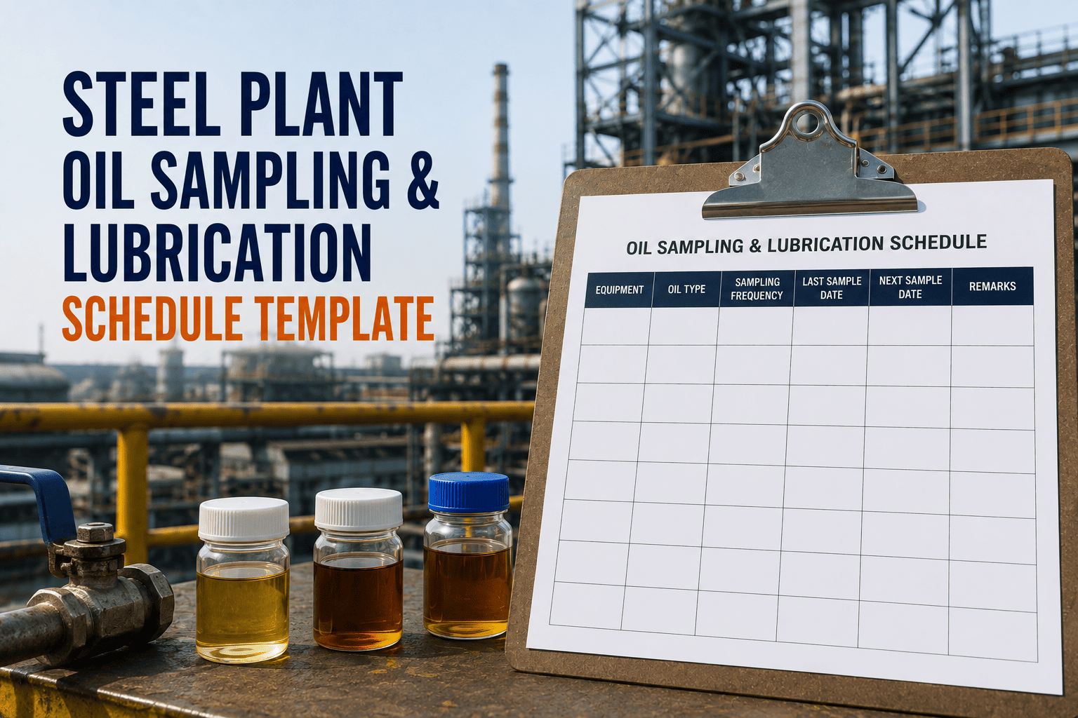 oil-sampling-lubrication-schedule-template-steel-plant