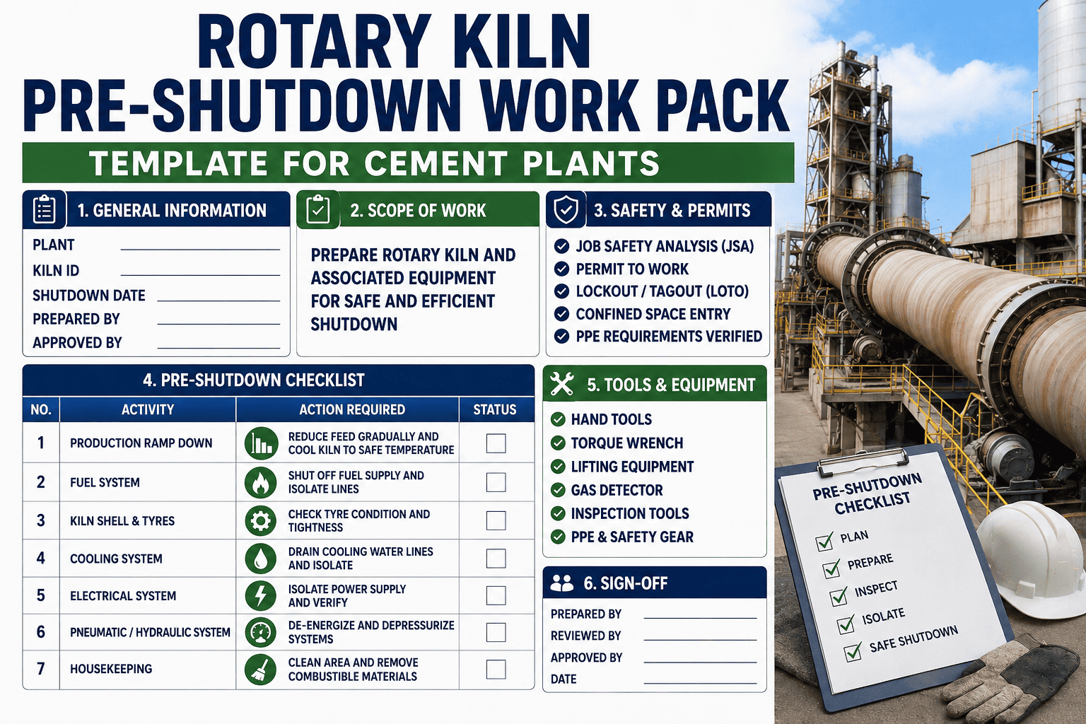 rotary-kiln-pre-shutdown-work-pack-template