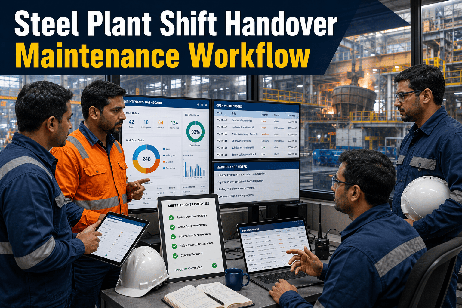 steel-plant-shift-handover-maintenance-workflow