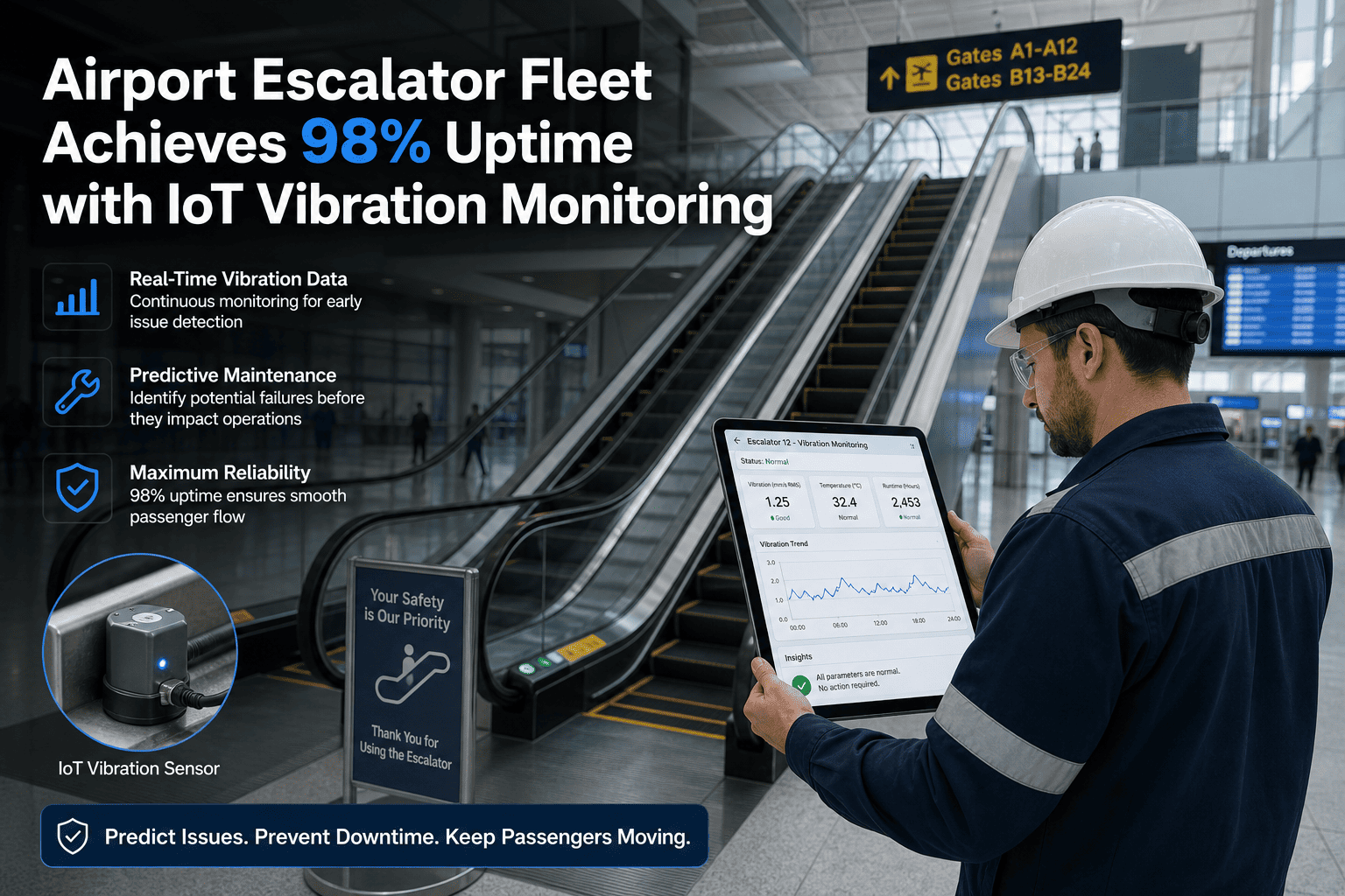 airport-escalator-fleet-98-percent-uptime-iot-vibration-oxmaint