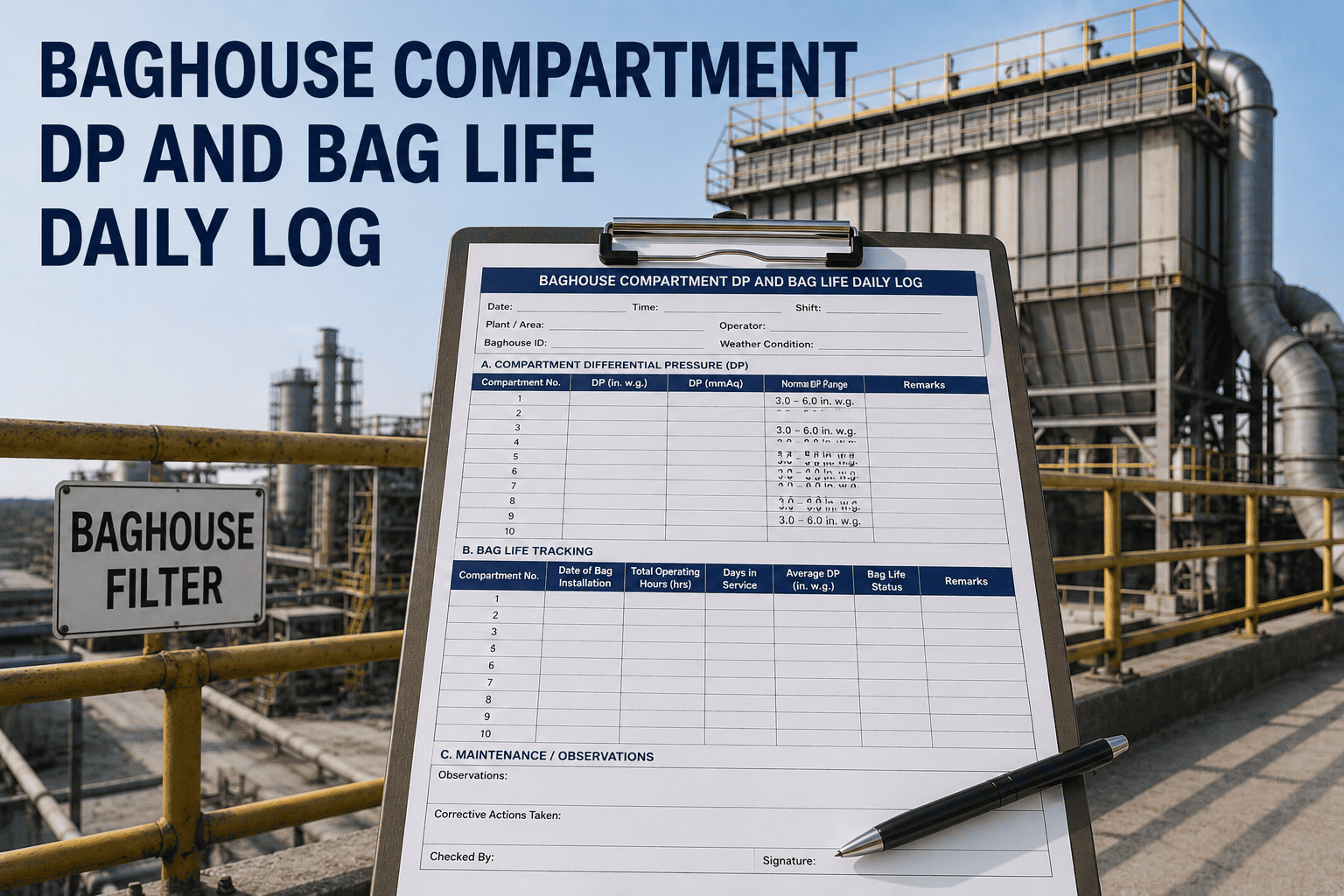 baghouse-compartment-dp-bag-life-daily-log