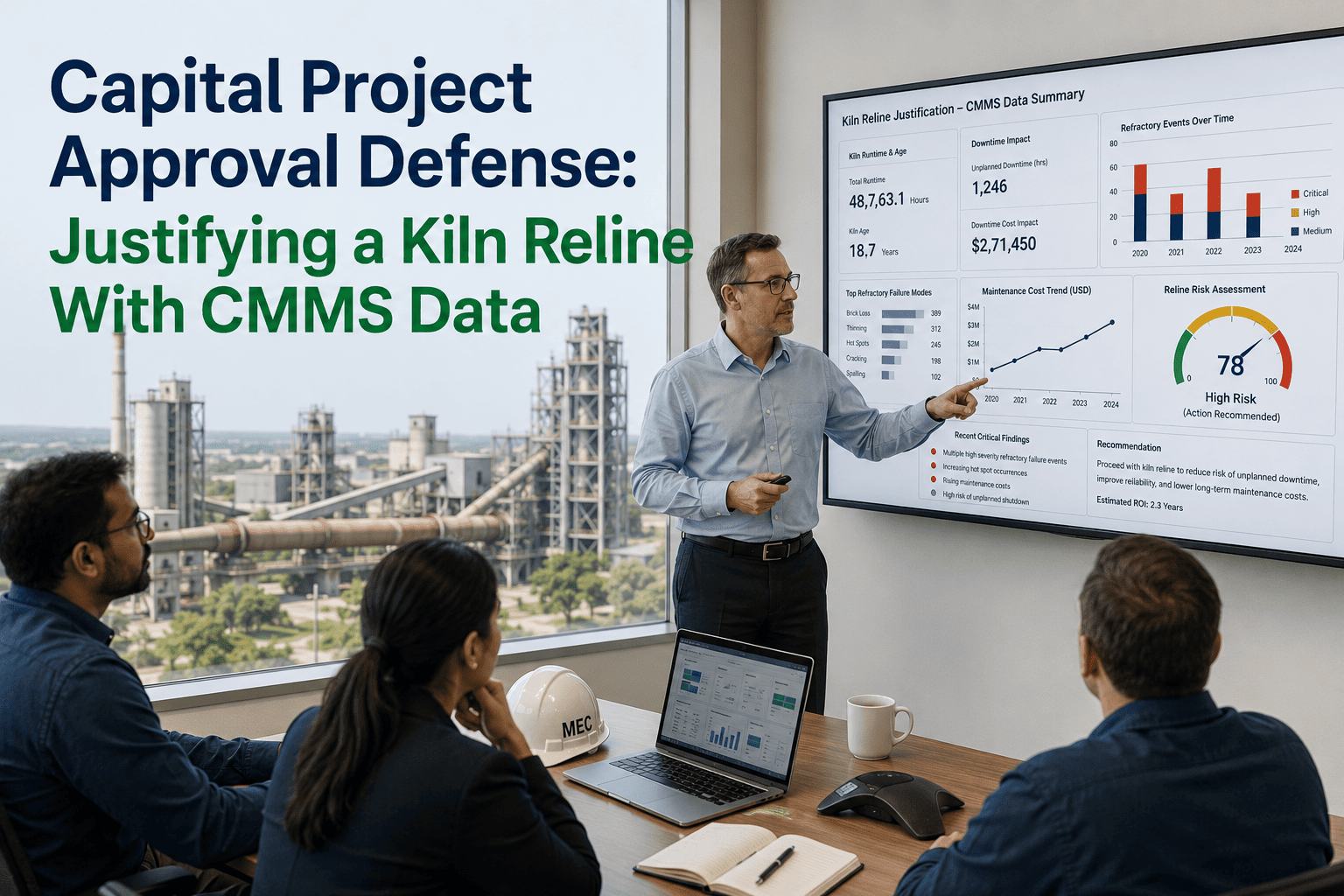 capital-project-approval-defense-kiln-reline-cmms-data