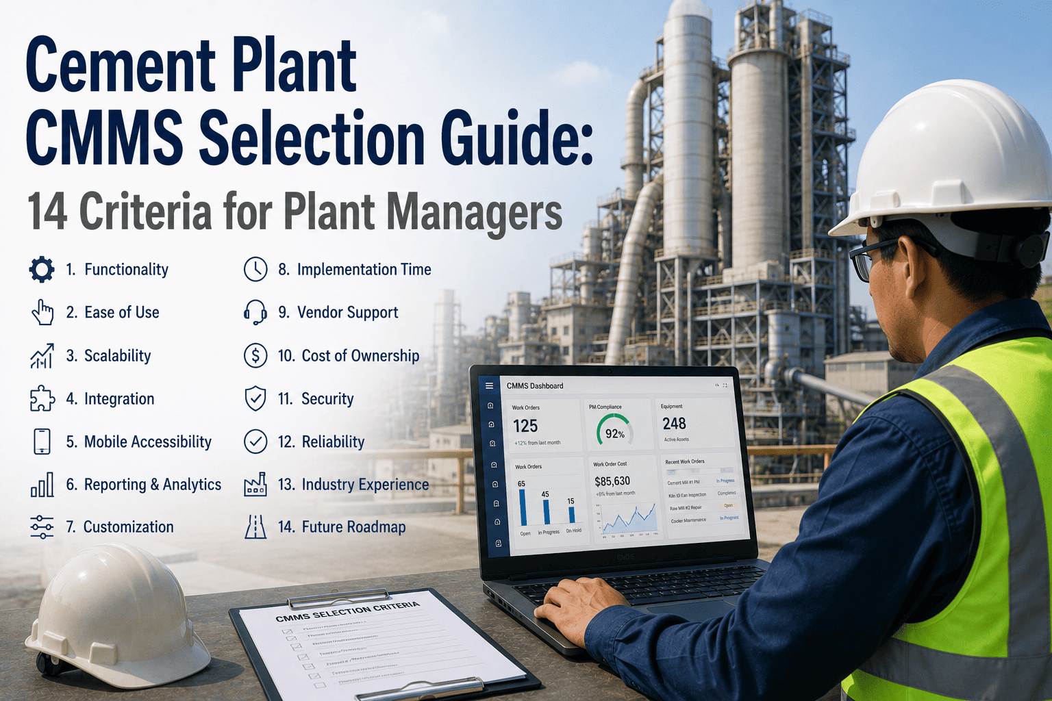 cement-plant-cmms-selection-guide-14-criteria-plant-managers
