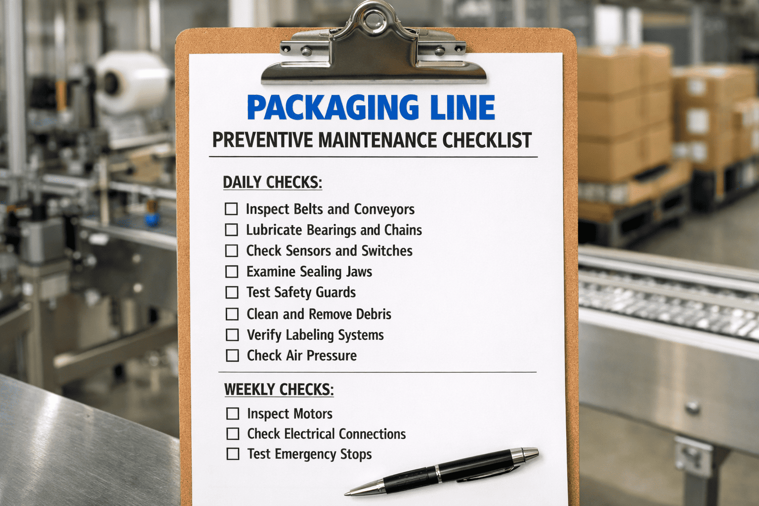 packaging-line-preventive-maintenance-checklist