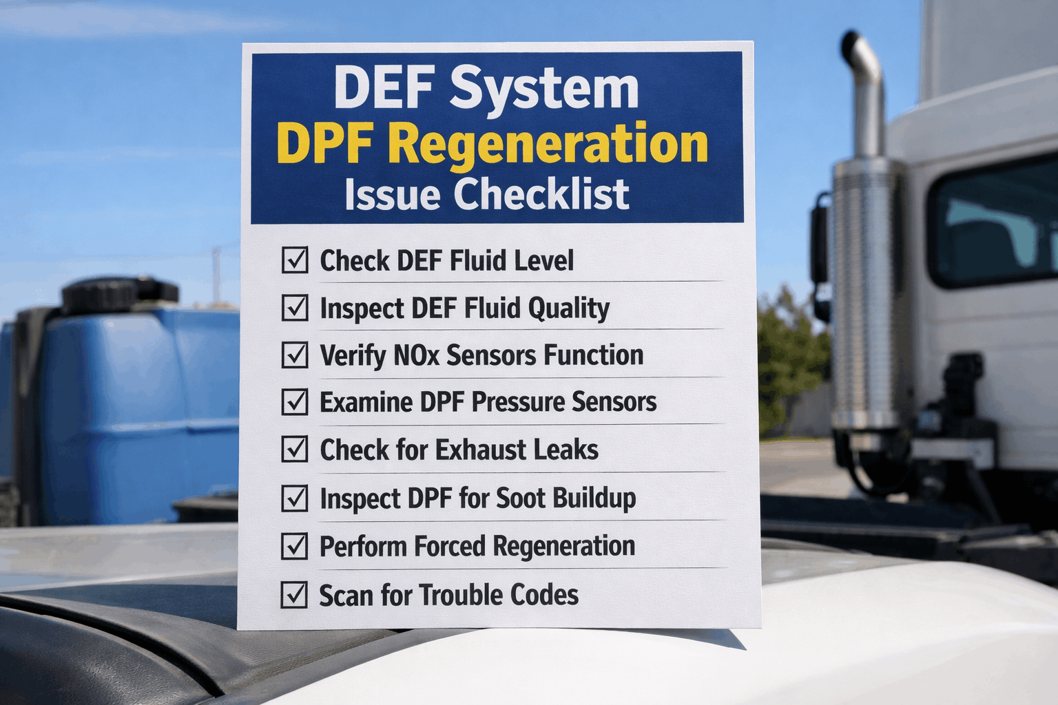 def-system-dpf-regeneration-issue-checklist