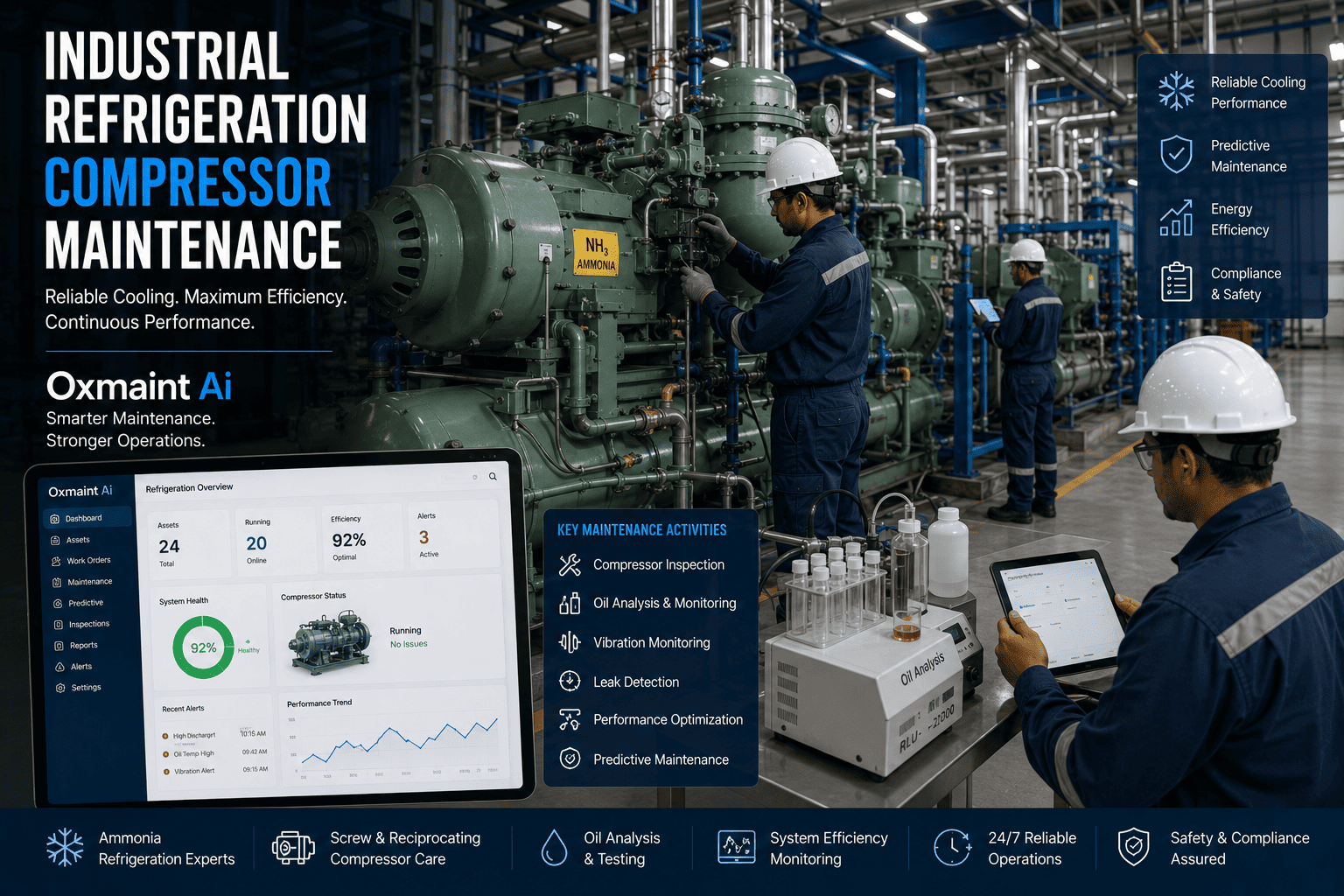 industrial-refrigeration-compressor-maintenance-screw-reciprocating-centrifugal