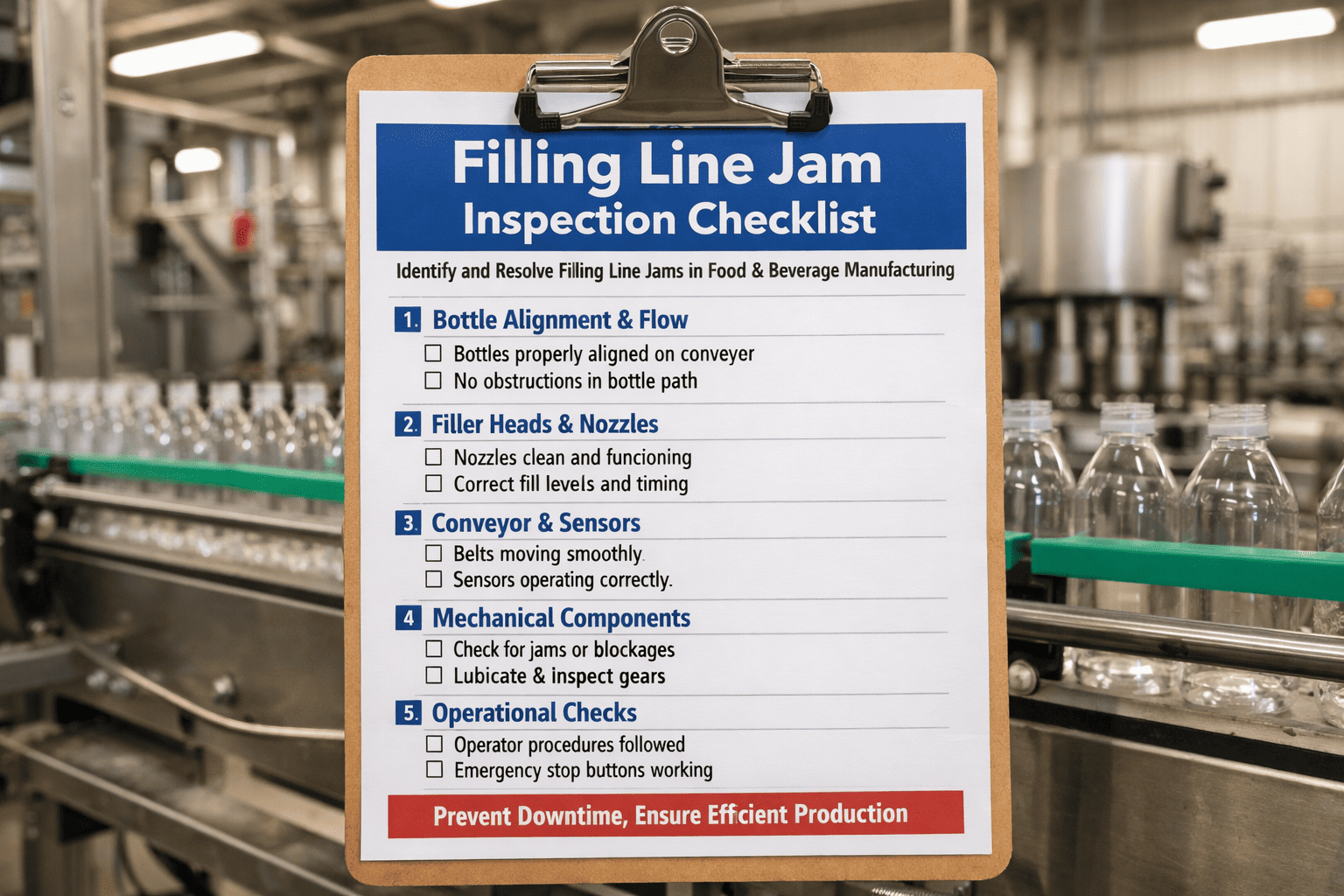filling-line-jam-inspection-checklist