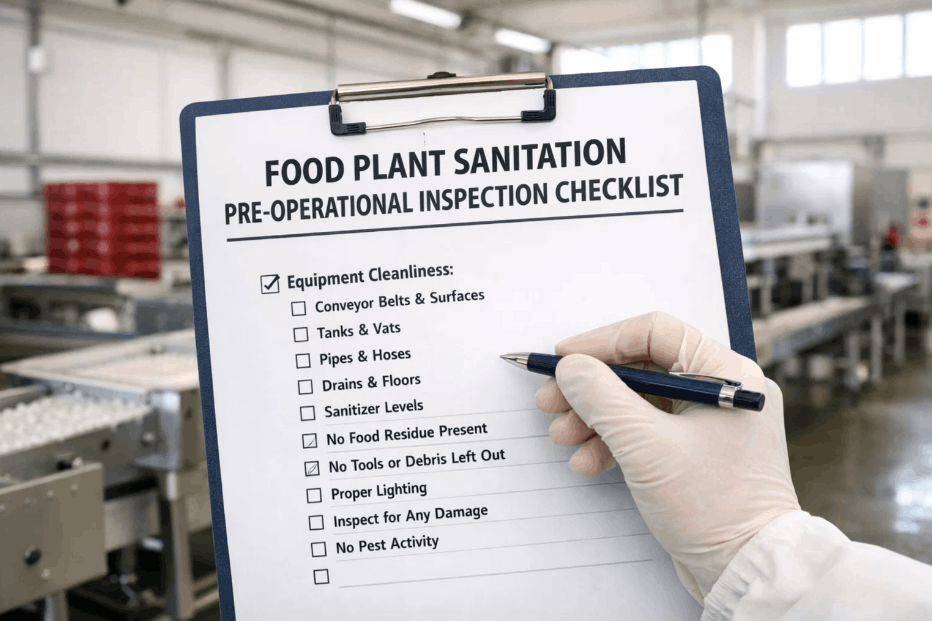 food-plant-sanitation-pre-operational-inspection-checklist