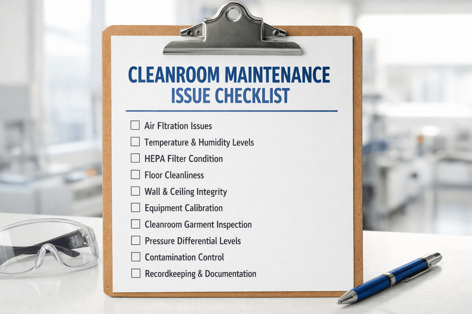 cleanroom-maintenance-issue-checklist
