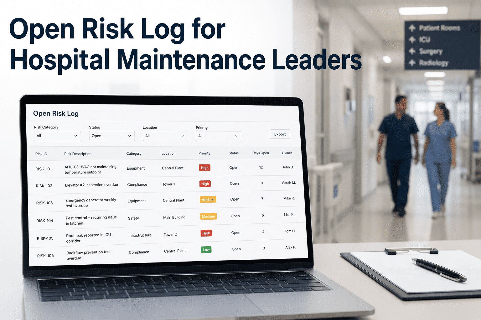open-risk-log-for-hospital-maintenance-leaders