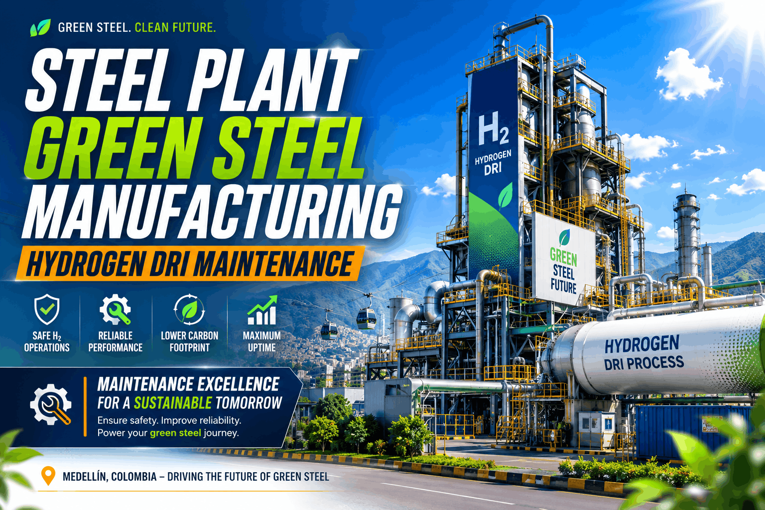 steel-plant-green-steel-manufacturing-hydrogen-dri-maintenance